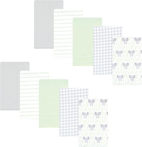 Hudson Baby Unisex Baby Flannel Burp Cloth 7pk, Sage Floral, One Size in Saudi Arabia