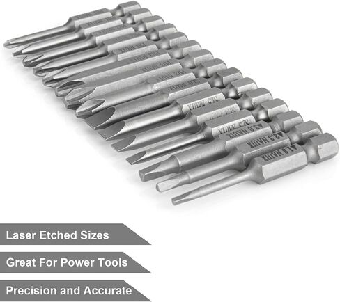 Triangle Drill Bit Set (10pcs- 2" Long S2 Steel Magnetic Heads) 1/4 Inch Hex Shank Triangle Screwdriver Bits Sizes 1.8mm, 2mm, 2.3mm, 2.7mm, 3mm (2 of Each Size) in Saudi Arabia