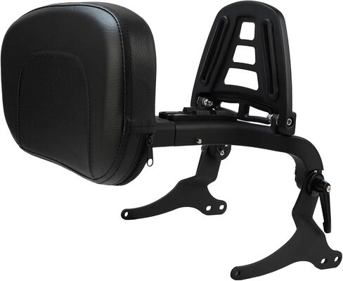 Motorcycle Multi Purpose Driver and Passenger Sissy Bar Backrest with Luggage Carrier Rack Adjustable & Rotatable Back Cushion Pad Compatible with Harley Davidson Breakout Fat Boy 2018-Later Black in Kuwait