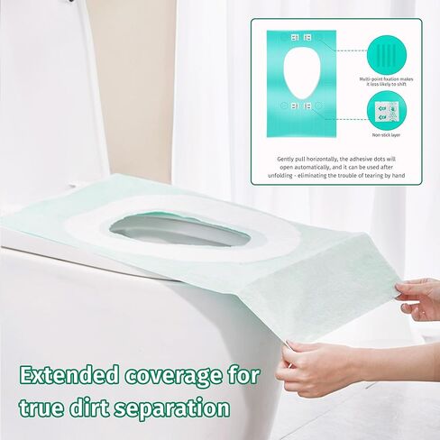 Toilet Seat Covers Disposable,30 Pack Colorful Toilet Seat Covers for Adults and Kids Potty Training,XL Waterproof Travel Accessories for Public Restrooms,Airplane,Camping in Kuwait