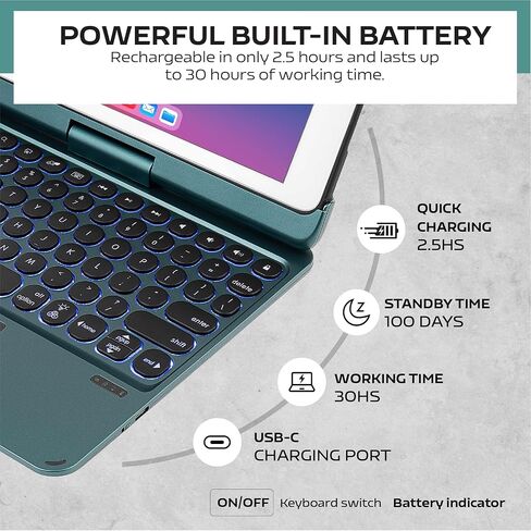 Keyboard Case for iPad Air 11-inch (M3 2025 / M2 2024), 360° Rotatable Keyboard with Touchpad for iPad Pro 11 inch (4th/3rd/2nd/1st Gen) & 10.9" Air 5th/4th Gen, 7 Color Backlit (Rose Gold) in Kuwait