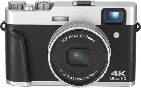 4K Digital Camera with 48MP Ultra HD, 16X Digital Zoom, 2.8" IPS Screen, Autofocus, Vlogging Camcorder, External Mic & Flash Support, TF Card Slot (Black) in Saudi Arabia