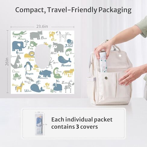 Blissful Diary 15 Pcs Toilet Seat Covers Disposable for Toddlers & Adults, Extra Large Waterproof, Portable Package for Travel, Kids Potty Training(Animal) in Kuwait