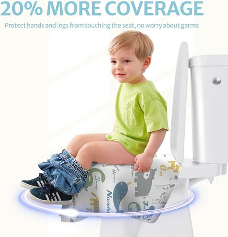 Blissful Diary 15 Pcs Toilet Seat Covers Disposable for Toddlers & Adults, Extra Large Waterproof, Portable Package for Travel, Kids Potty Training(Animal) in Kuwait
