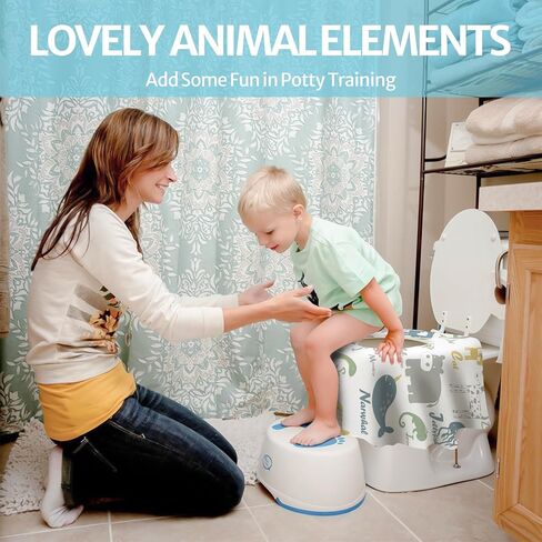 Blissful Diary 15 Pcs Toilet Seat Covers Disposable for Toddlers & Adults, Extra Large Waterproof, Portable Package for Travel, Kids Potty Training(Animal) in Kuwait