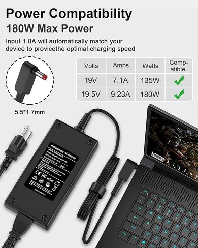 65W استبدال شاحن الكمبيوتر المحمول لـ Acer Aspire 5/3/1 A515-54 A315-24P ، Chromebook N15Q8 N15Q9 N16P1 C738T C740 PA-1450-26 ، SWIFT 3 ، SPIN 1/3/5 ، SF314-51 SP111-32N CB3-131 in Kuwait