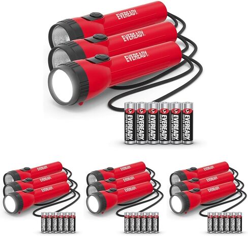 مصابيح كاشفة LED من EVEREADY (3 عبوات)، مصابيح كاشفة ساطعة لحالات الطوارئ ومعدات التخييم، ضوء فلاش لانقطاع الطاقة، بطاريات AA متضمنة in Kuwait
