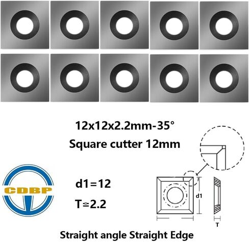 10.5mm Square Carbide Inserts Cutters Knives with 4 Cutting Edge 10.5×10.5×1.5mm-35° Replacement Cutter for Woodworking Fits Spiral Helical Planer Cutter Head or lathe Turning Tipped, 10pcs in Kuwait