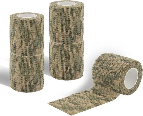 Camouflage Self-Adhesive Tape, 2" x 14.76 ft Multifunctional Non-Woven Fabric Stealth Tape for Hunting Gear & Outdoor Equipment, Jungle Woodland Concealment Aid（Camouflage,4Pcs） in Saudi Arabia