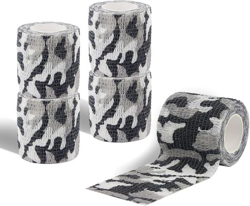 Camouflage Self-Adhesive Tape, 2" x 14.76 ft Multifunctional Non-Woven Fabric Stealth Tape for Hunting Gear & Outdoor Equipment, Jungle Woodland Concealment Aid（Camouflage,4Pcs） in Saudi Arabia