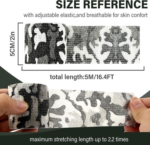 Camouflage Self-Adhesive Tape, 2" x 14.76 ft Multifunctional Non-Woven Fabric Stealth Tape for Hunting Gear & Outdoor Equipment, Jungle Woodland Concealment Aid（Camouflage,4Pcs） in Saudi Arabia