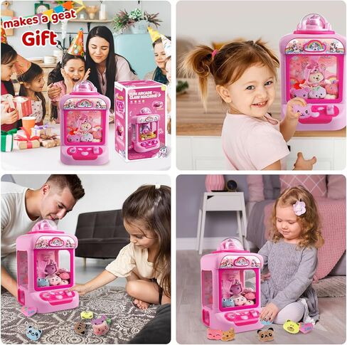 آلة مخلب للأطفال، آلات بيع صغيرة ألعاب الأميرة للفتيات، ألعاب توزيع جوائز الحلوى للفتيات، لعبة أركيد إلكترونية مع 20 لعبة قطيفة صغيرة لهدايا عيد ميلاد حفلات الكريسماس in Kuwait