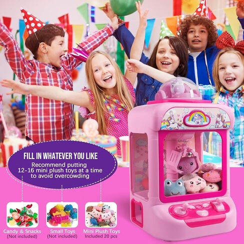 آلة مخلب للأطفال، آلات بيع صغيرة ألعاب الأميرة للفتيات، ألعاب توزيع جوائز الحلوى للفتيات، لعبة أركيد إلكترونية مع 20 لعبة قطيفة صغيرة لهدايا عيد ميلاد حفلات الكريسماس in Kuwait