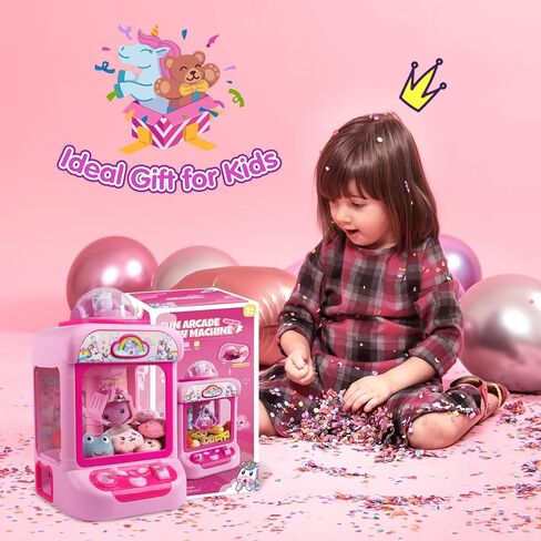 آلة مخلب للأطفال، آلات بيع صغيرة ألعاب الأميرة للفتيات، ألعاب توزيع جوائز الحلوى للفتيات، لعبة أركيد إلكترونية مع 20 لعبة قطيفة صغيرة لهدايا عيد ميلاد حفلات الكريسماس in Kuwait