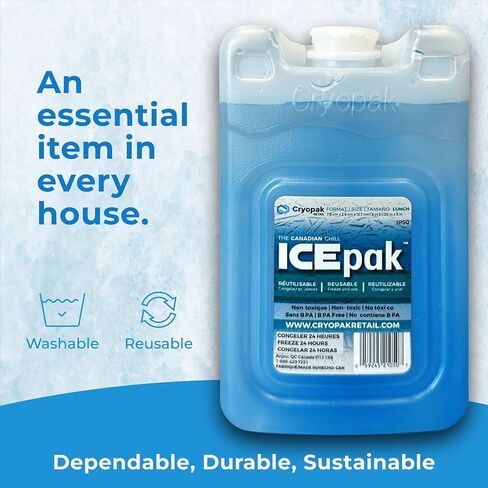 حزمة ثلج كبيرة من Cryopak - حزمة ثلج كبيرة الحجم - طول 8 بوصات × عرض 8 بوصات × عمق 1 بوصة - عبوات ثلج مثالية للمبردات - قيمة رائعة! in Kuwait