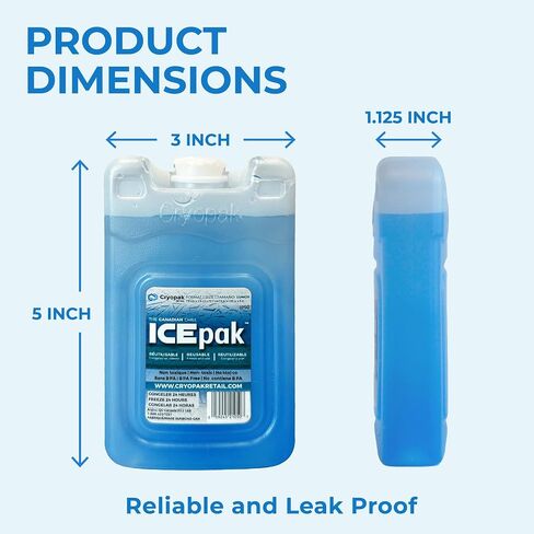 حزمة ثلج كبيرة من Cryopak - حزمة ثلج كبيرة الحجم - طول 8 بوصات × عرض 8 بوصات × عمق 1 بوصة - عبوات ثلج مثالية للمبردات - قيمة رائعة! in Kuwait