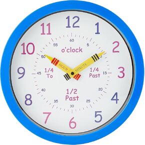 Unity Henley Children's Learn The Time Wall Clock, 10-Inch, Blue in Kuwait