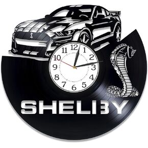 Kovides Shelby Birthday Gift Idea Muscle Car Original Home Decor Car Vinyl Clock 12 Inch for Man and Woman Shelby Vinyl Record Wall Clock Car Handmade Products in Kuwait