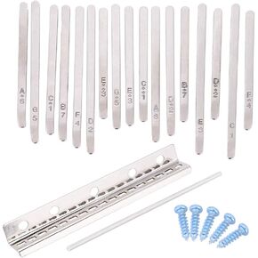 Thumb Piano Keys Set Kit, Bridge Saddle and 17 Stainless Steel Keys for Kalimba Thumb Piano DIY Replacement Parts Keyboard instrument accessories