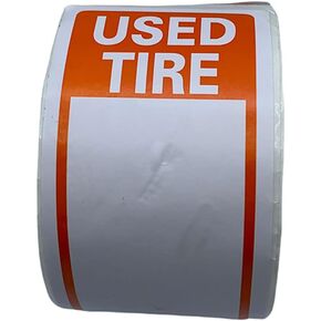 C-HORSE Used Tire Label - Price Stickers & Shop Inventory Tags for Wheels - Adhesive Sticks Fast to Rubber - Blank Space for Retail Price, Tread, Sizes, New & Used Label - 300 Stickers Per Roll