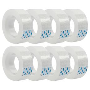 8 Rolls Transparent Clear Tape Refills for Dispenser, 0.7-Inch Wide, 27.3 Yards Long, Perfect for Gift Wrapping, Crafts, Home, School, Office.