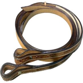Majestic Ally Horse Reins – Crafted from Hand-Tooled Antique Finish Natural Harness Leather, Featuring a 5/8" Width and a Generous Length of 8'