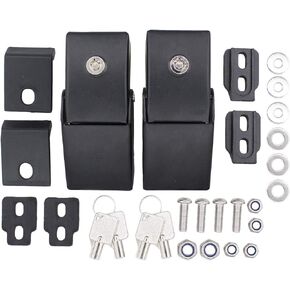 NewYall Pair Hood Latch Catch Lock Accessories Kit for Jeep Wrangler JK JKU 2007-2018 JL JLU Gladiator JT 2018-2023 Aluminum Steel Locking