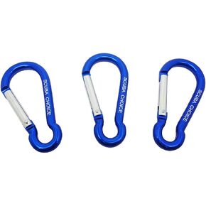 Scuba Choice Boat Marine Aluminum Locking Clip Hook Carabiner (3 Pack), 2.7", Blue
