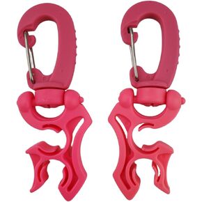 Aquatic Hunt - 2 Pack - Pink Scuba Double Hose Clips, 304 Stainless Steel Closure