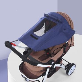 Universal Baby Stroller Awning Sunshade Summer Stroller Sun Cover UV Protection Sun Shade for Pram Pushchair Buggy Carrycot Waterproof Sun Rain Cover Parasol with Viewing Window for Travel Zoo Park