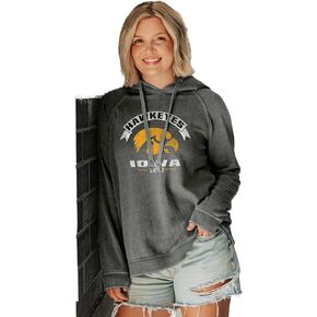 Blue 84 Women's NCAA Officially Licensed Hooded Sweatshirt Burnout Vintage Scholar