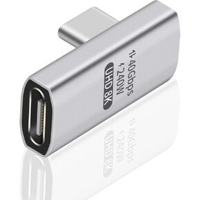 Duttek USB C 180 Degree Adapter 240W PD, 8K@60Hz, 40Gbps,180 Degree USB C Female to Male Adapter Connector for Thunderbolt 4, Thunderbolt 3, Switch, Laptop, Tablet, Phone and More 2 Pack in Kuwait