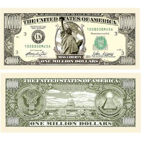 American Art Classics Pack of 50 - Traditional Million Dollar Bills - Not Real Currency
