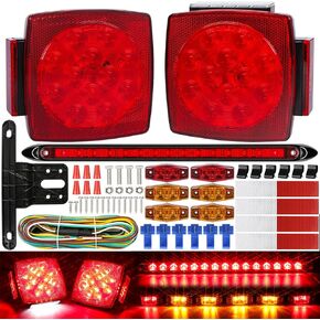 LINKITOM Submersible LED Trailer Tail Light Kit, Super Bright Brake Stop Turn Reverse Tail License Lights for Under 80 Inch Trailer Boat Utility Trailer Marine Camper RV