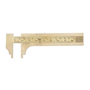The Beadsmith Economy Brass Gauge – 80mm (3.14") Pocket Sized Slide Gauge – Measures in Both in Inches and Millimeters – Sliding Caliper Ruler – Non-Magnetic Measuring Tool