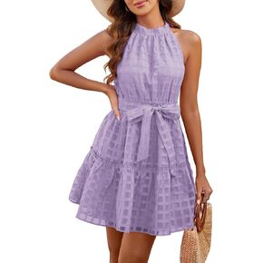 فستان Zexxxy نسائي قصير بدون أكمام على شكل حرف A وحفلات الكوكتيل مع جيب in Kuwait