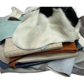 3 lbs Full and Top Grain Leather Scraps for Crafting - Upholstery remnants Soft and Flexible Leather. Colors and Sizes Vary by Bag. for Making Wallets, Key Chains, Journal Covers, Purses, and More.