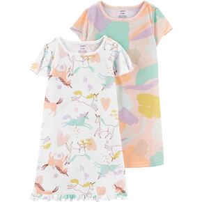 Carter's Girls' 2 Pk Gown Poly 373g082