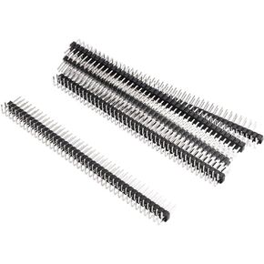 uxcell 5Pcs 2.54mm Pitch 2x40-Pins Double Row Right Angle Connector Pin Header Strip for Prototype Shield
