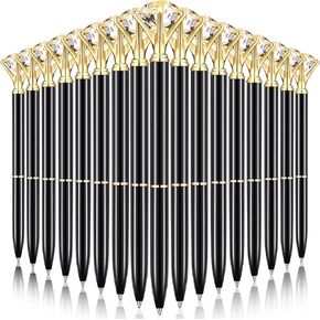 Yahenda 50 Pcs Diamond Pens Bridal Shower Ballpoint Pen bulk Black Ink Bling Crystal Metal Bling Gifts with Diamond on Top for Women Bridesmaid Wedding Office School(White)