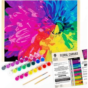 Horizon Group USA Paint By Numbers, DIY Painting Kit, Geometric Unicorn Cloth Canvas, 16" x 20", Includes Wooden Frame & Paintbrushes, Acrylic Paints for Adults, No Experience Needed