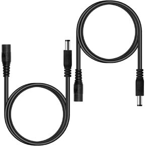 HayEastdor 2PCS 3.3FT(1m) 12V DC Power Extension Cable 5.5mm x 2.1mm DC Power Adapter Extension Cord HE043-2