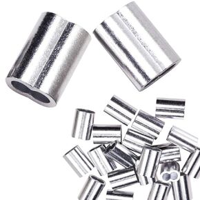 SamIdea 20 Pieces 8mm Cable Ferrule Aluminum Crimping Loop Sleeve Clip Fittings for 5/16" Wire Rope and Cable