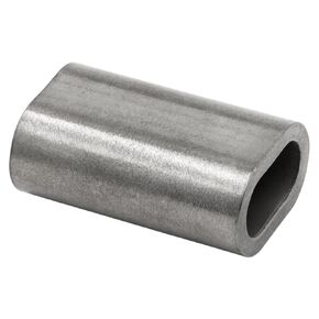 MIL-SPEC Stainless Steel Swage Sleeves Clip & Ferrules (3/16 inch) – Oval Duplex Wire Rope Cable Crimping Loop Fittings (Pack of 10)