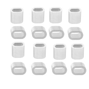 1/16" Aluminum Oval Crimping Loop Sleeve for 1/16 Inch Diameter Securing Wire Rope Clamp, Oval Compression Ferrules Cable Line End (150 Pack)
