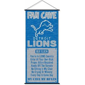 Detroit Lions Man Cave Fan Banner Wall Door Scroll