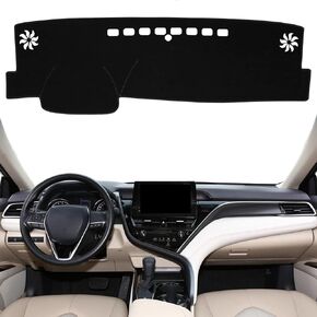 SENSHINE for Toyota Camry Accessories 2018-2022 2023 2024 Dashboard Cover Center Console Cover Dash Mat Carpet Protector Sunshield Cover Custom Fit, Black Trim