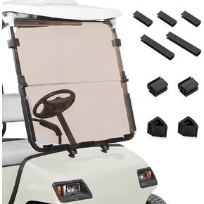 10L0L G22 Drive Clear Golf Cart Windshield | Folding Down Tinted Windshield for Yamaha G22 (2003-2006) Models Gas or Electric Golf Cart