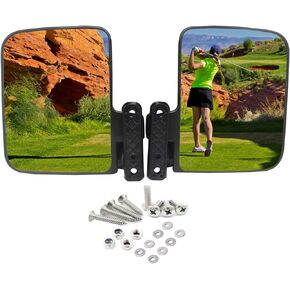WLOOD Panoramic Convex Golf Cart Mirror for EZGO, Club Car, Yamaha, Golf Cart Rear View Mirror
