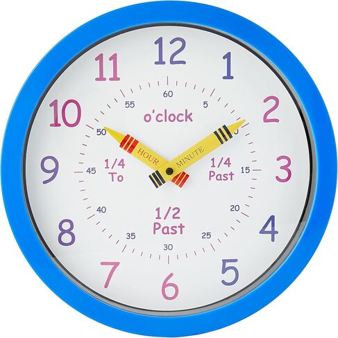 Unity Henley Children's Learn The Time Wall Clock, 10-Inch, Blue in Saudi Arabia